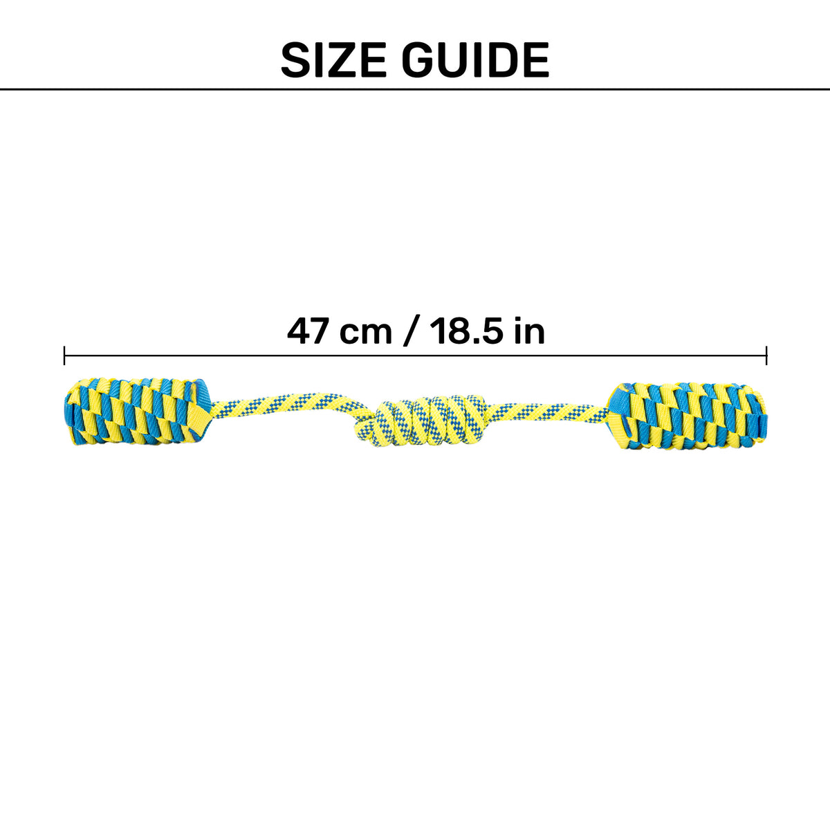 TLC Tug Loop Rope Toy For Dog - Blue & Yellow - Heads Up For Tails
