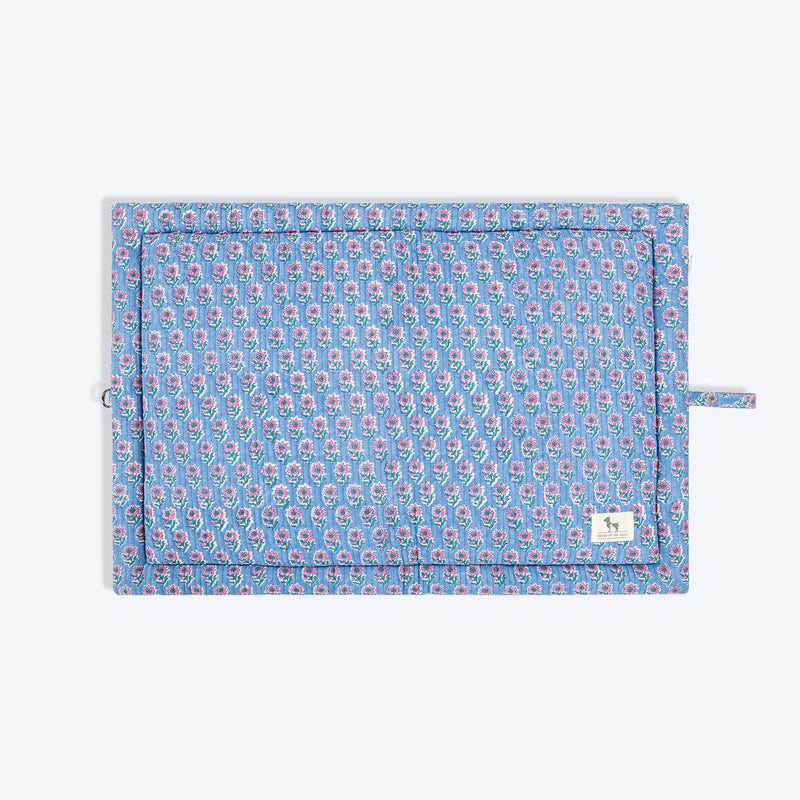 HUFT Jaipuri Phool Dog Mat - Blue & Pink