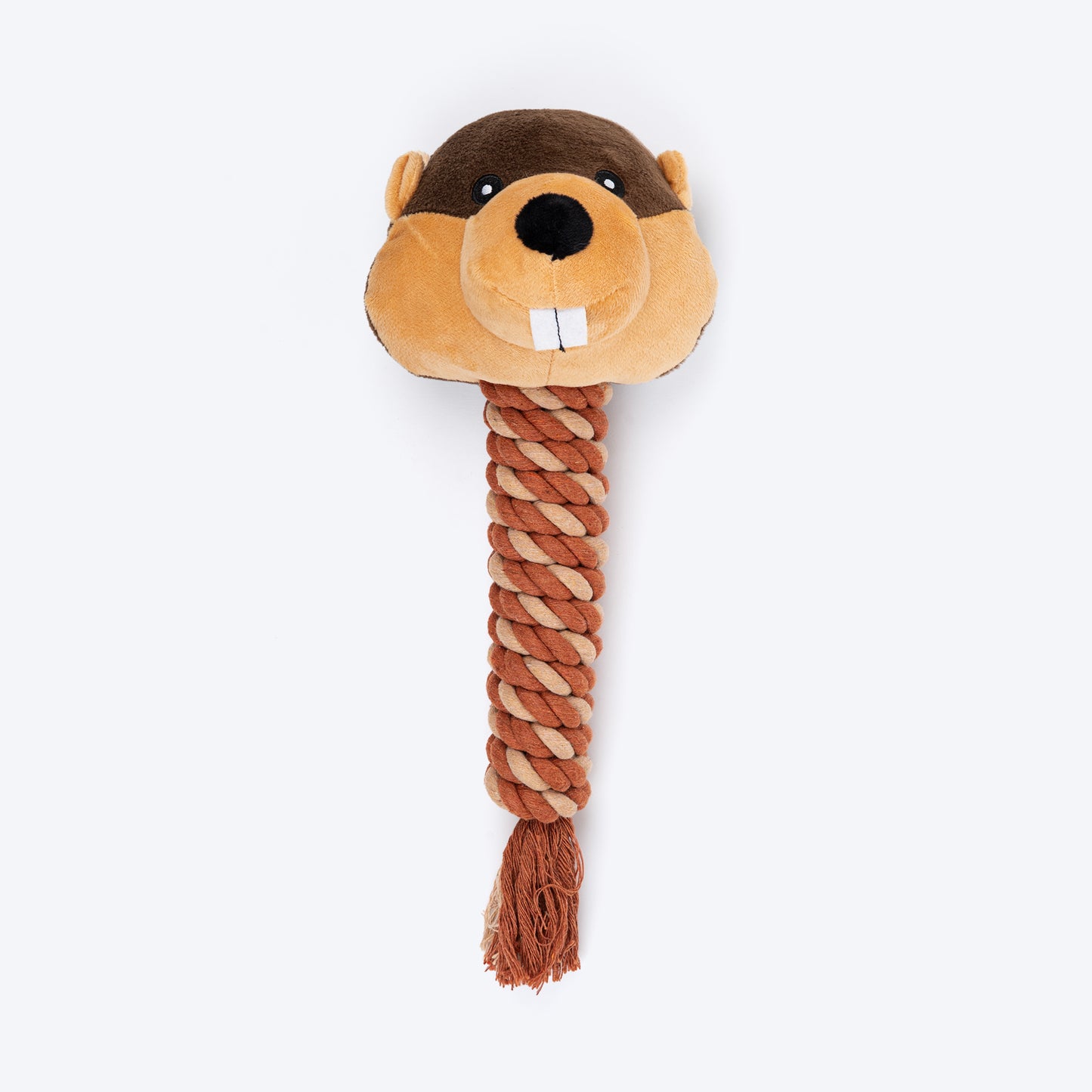 HUFT Busy Beaver Squeaky Plush Toy For Dog - Brown - Heads Up For Tails
