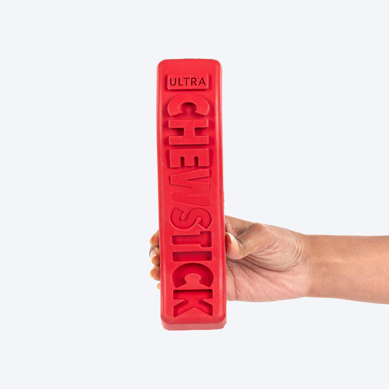 HUFT Chewtastic Chomp ’n’ Twist Chew Stick Toy For Dog - Red - Heads Up For Tails