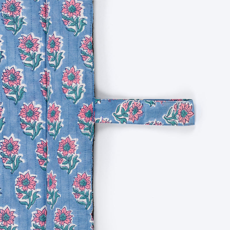 HUFT Jaipuri Phool Dog Mat - Blue & Pink