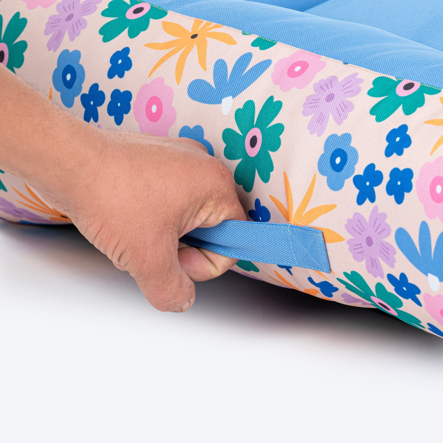 HUFT Bloomscape Lounger Bed For Dog - Blue - Heads Up For Tails