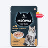 Meowsi by HUFT Skin & Coat Salmon & Chicken Mousse Cat Wet Food, 70 gm, with vitamins and minerals, grain-free.