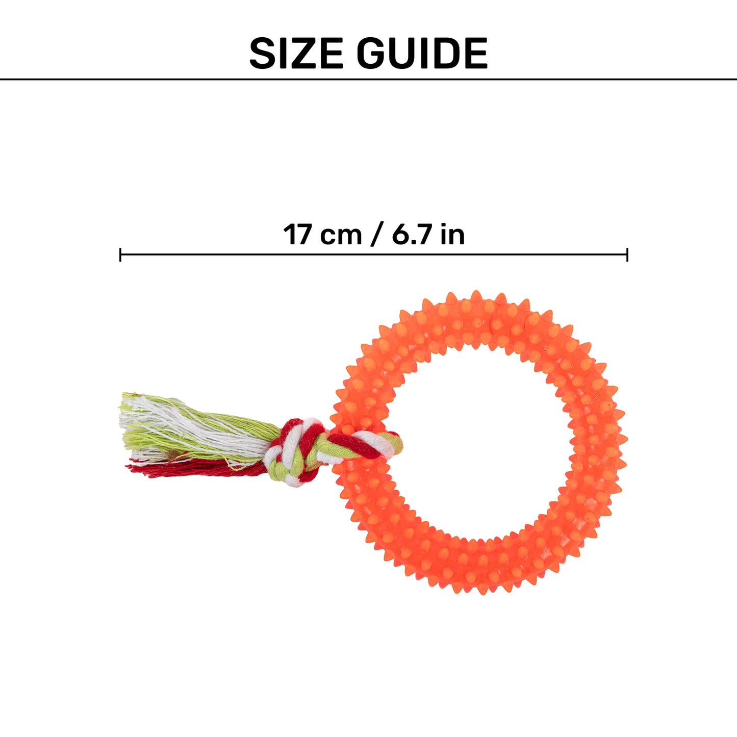 TLC Spike Ring Teether Chew Toy For Dog - Orange