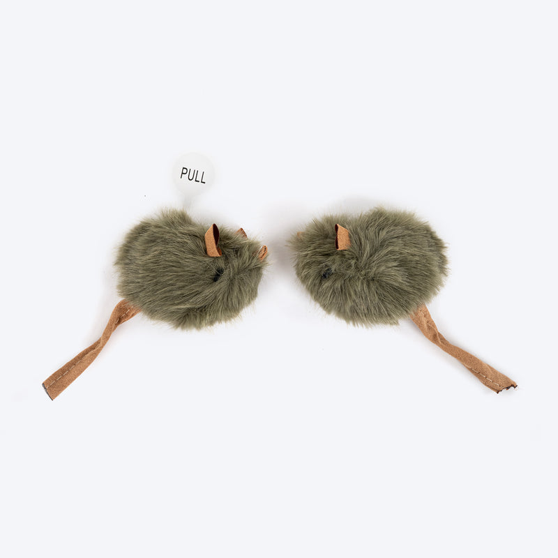 HUFT Squeakeroo Mouse Toy For Cat - Brown - Pack of 2