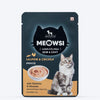 Meowsi by HUFT Skin & Coat Salmon & Chicken Mousse Cat Wet Food, 70 gm, with vitamins and minerals, grain-free.
