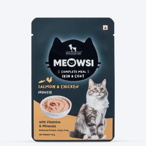 Meowsi by HUFT Skin & Coat Salmon & Chicken Mousse Cat Wet Food - 70 gm - Heads Up For Tails