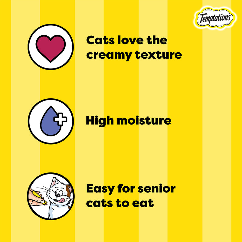 Temptations Creamy Purrrr-ee, Salmon & Cheese Flavour For Cats - 48g (4 pieces) - Heads Up For Tails