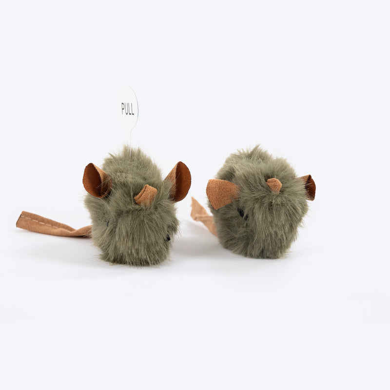 HUFT Squeakeroo Mouse Toy For Cat - Brown - Pack of 2