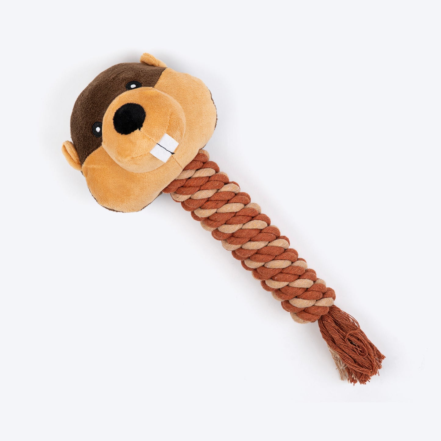 HUFT Busy Beaver Squeaky Plush Toy For Dog - Brown - Heads Up For Tails