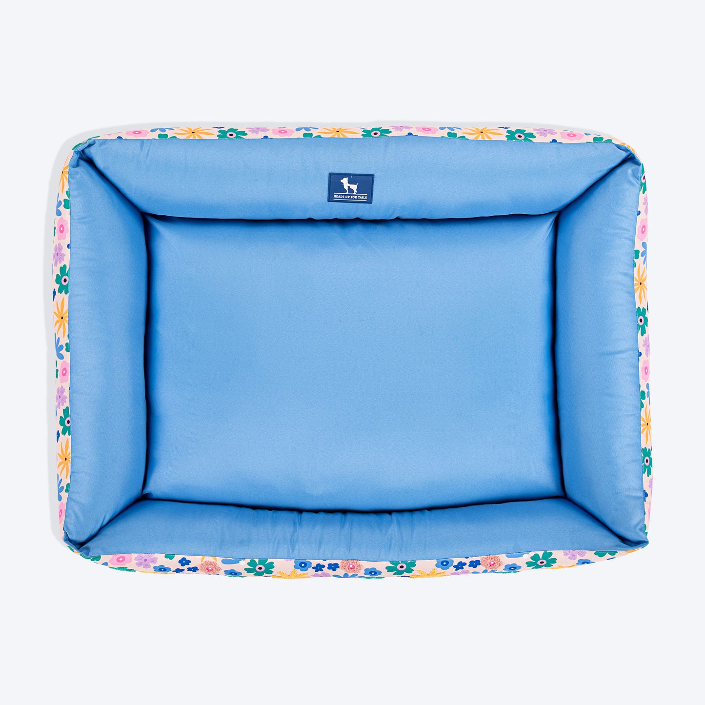 HUFT Bloomscape Lounger Bed For Dog - Blue - Heads Up For Tails
