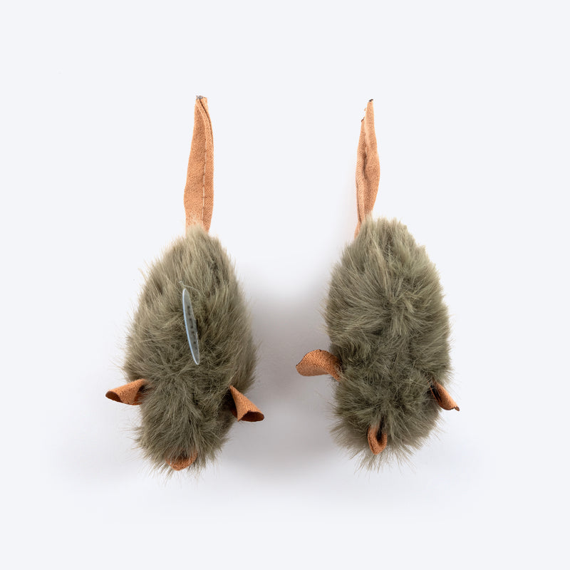 HUFT Squeakeroo Mouse Toy For Cat - Brown - Pack of 2