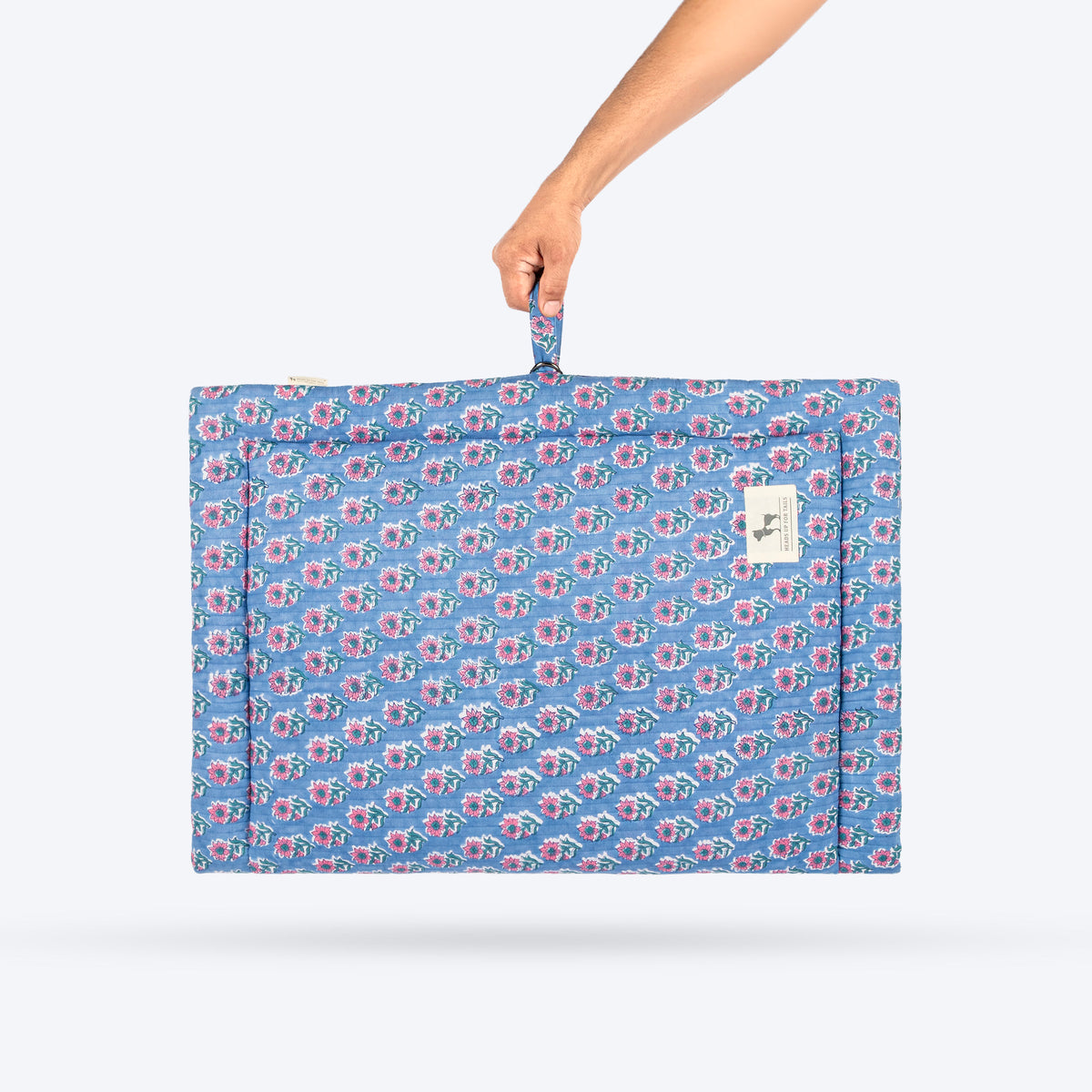 HUFT Jaipuri Phool Dog Mat - Blue & Pink
