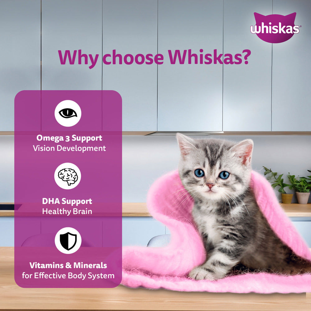 Whiskas Tasty Mix Chicken Tuna With Sweet Potato In Gravy Wet Food For Junior (2-12 Months) Kitten - 70 gm Pack