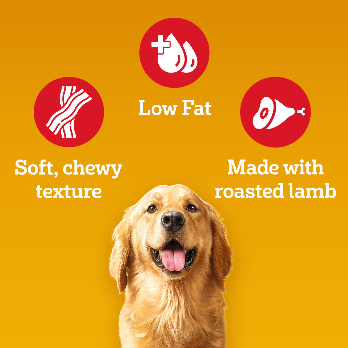 Pedigree Tasty Jerky Roasted Lamb Flavour Treat For Adult Dog - 70 g - Heads Up For Tails