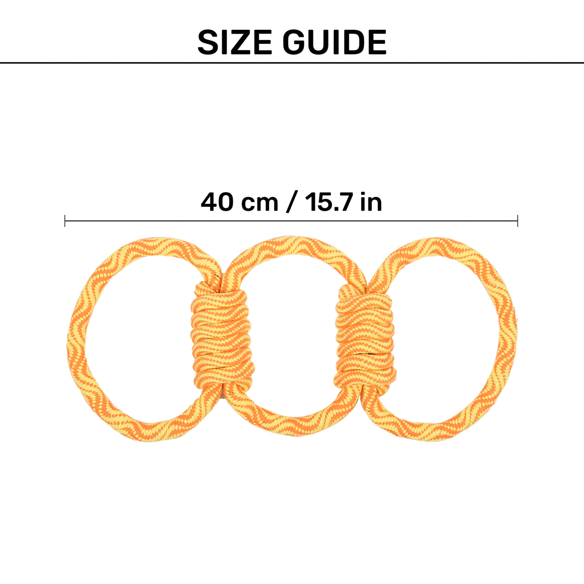 TLC Tug Trio Rope Toy For Dog - Yellow & Orange - Heads Up For Tails