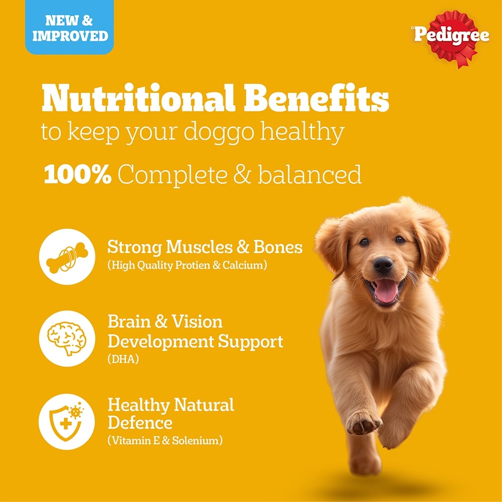 Pedigree Dry Dog Food Puppy Meat Milk 20kg Pack Online in India Heads Up For Tails