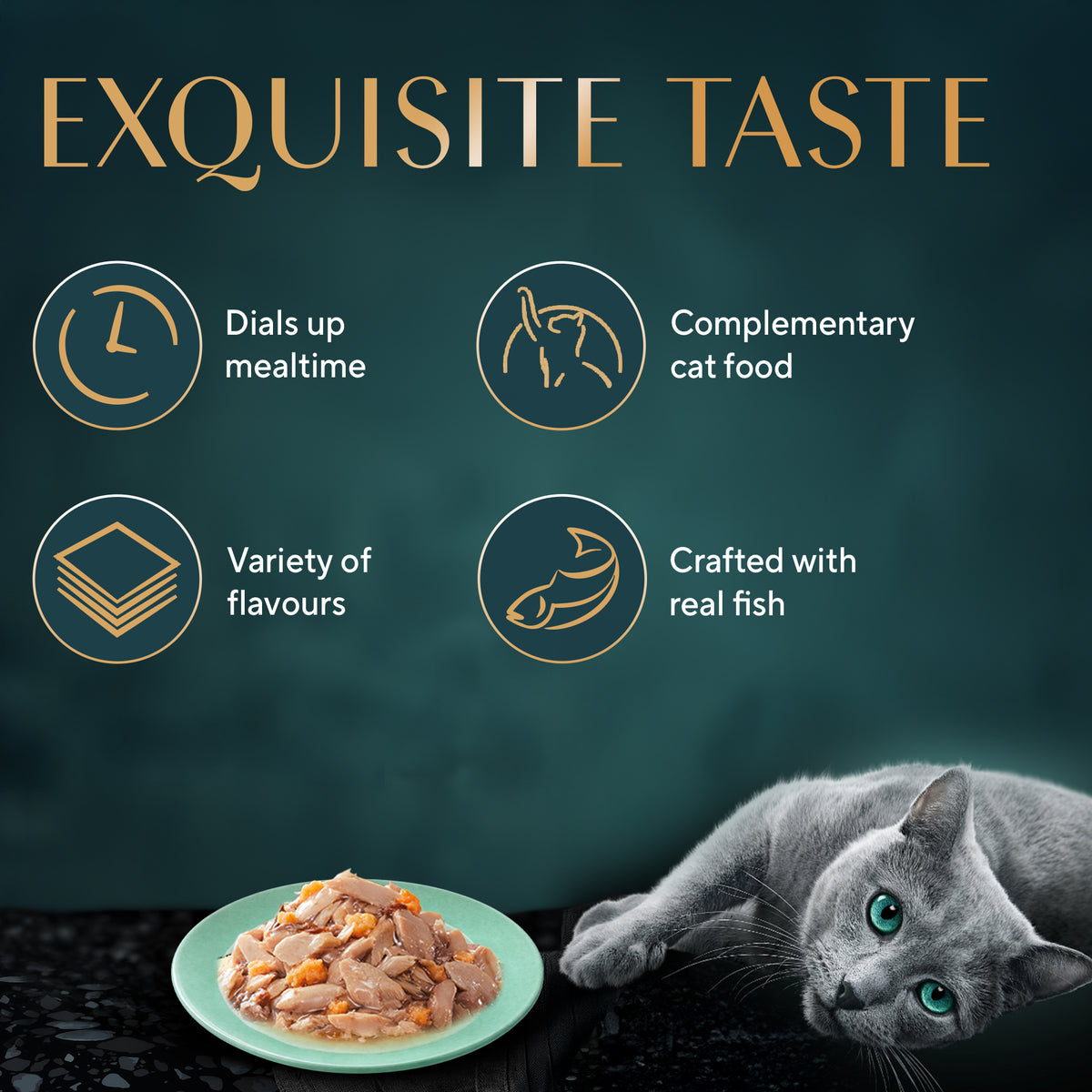 Sheba Rich Premium Adult (1+ Years) SkipJack & Salmon Flavour Wet Cat Food - 35 g Packs