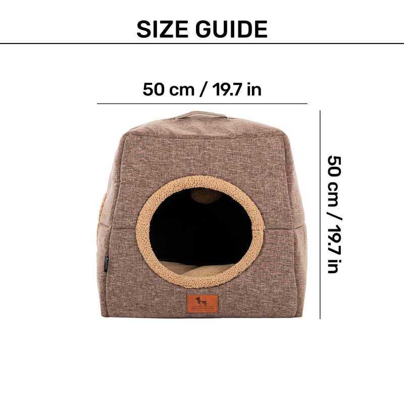 HUFT Furbulous Tent Bed For Cat - Brown & Beige - Heads Up For Tails