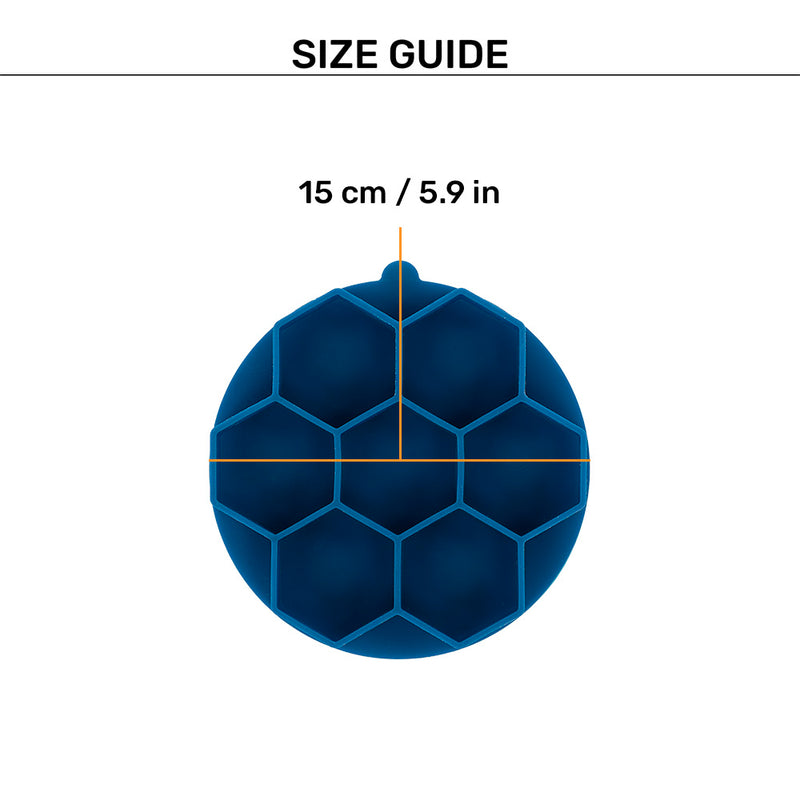 HUFT Honeycomb Stick To Bowl Lick Mat For Dog & Cat - Blue - Heads Up For Tails