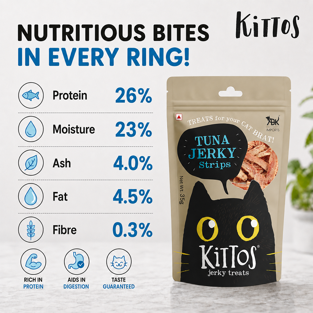 Kittos Purr-Fect Tuna Jerky Strips Cat Treats - 35 g