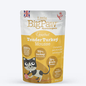 Little BigPaw Turkey Mousse (Gourmet Tender) Wet Cat Food - 85 g - Heads Up For Tails