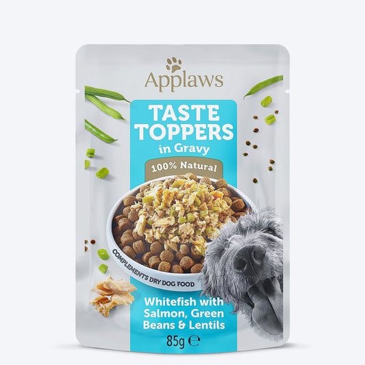 Applaws Taste Toppers Whitefish With Salmon, Green Beans & Lentils In Gravy Wet Food For Dog - 85 gm