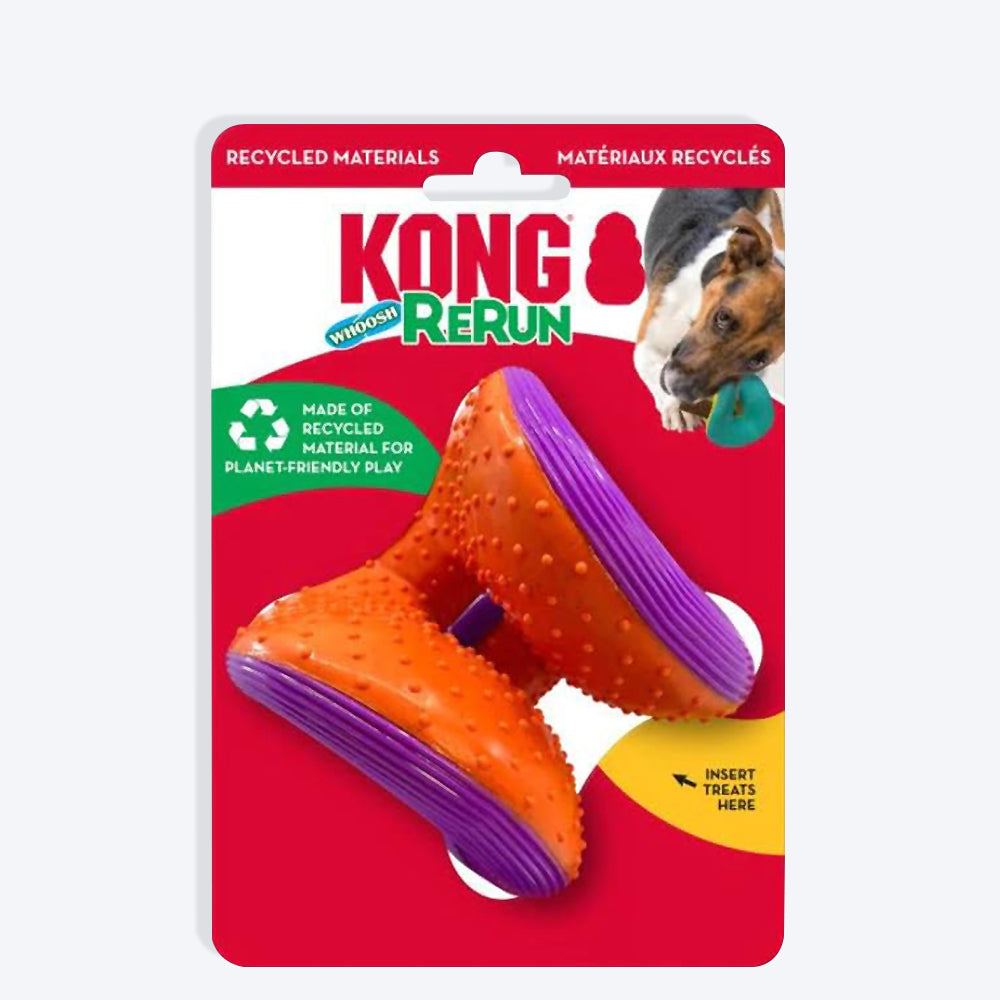 KONG Rerun Whoosh Ball Toy For Dog - Assorted - S/M - Heads Up For Tails