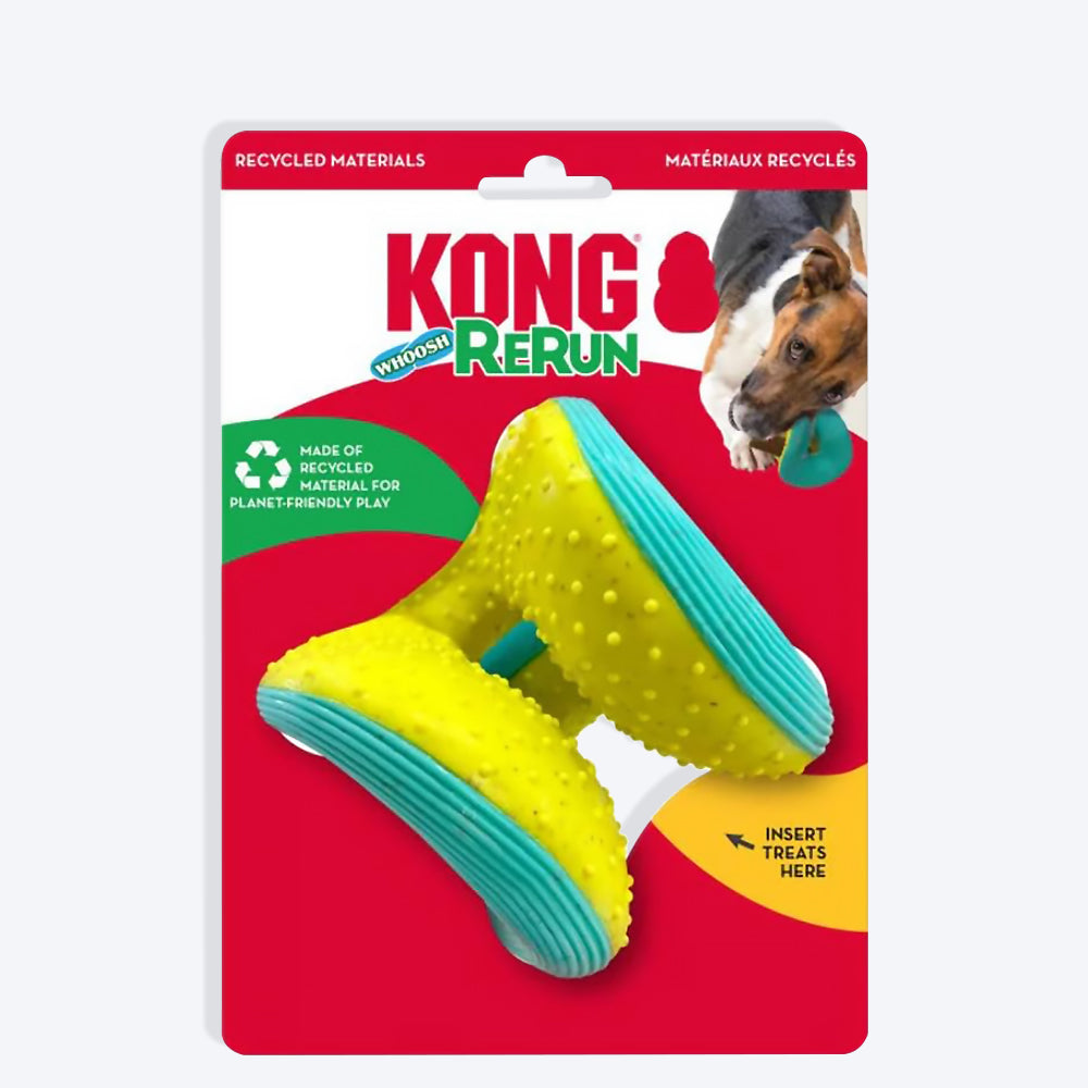 KONG Rerun Whoosh Ball Toy For Dog - Assorted - S/M - Heads Up For Tails