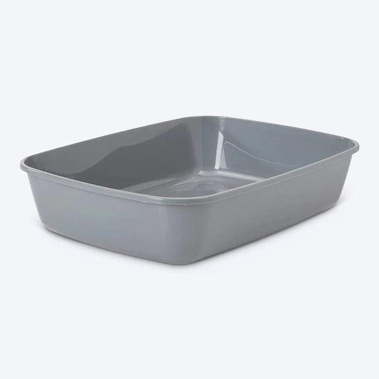 Savic Iriz Cat Litter Tray - Cool Grey - Heads Up For Tails