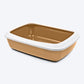 Savic IRIZ Cat Litter Tray with Rim - Nordic Brown - 20 x 14 x 5 inch - Heads Up For Tails