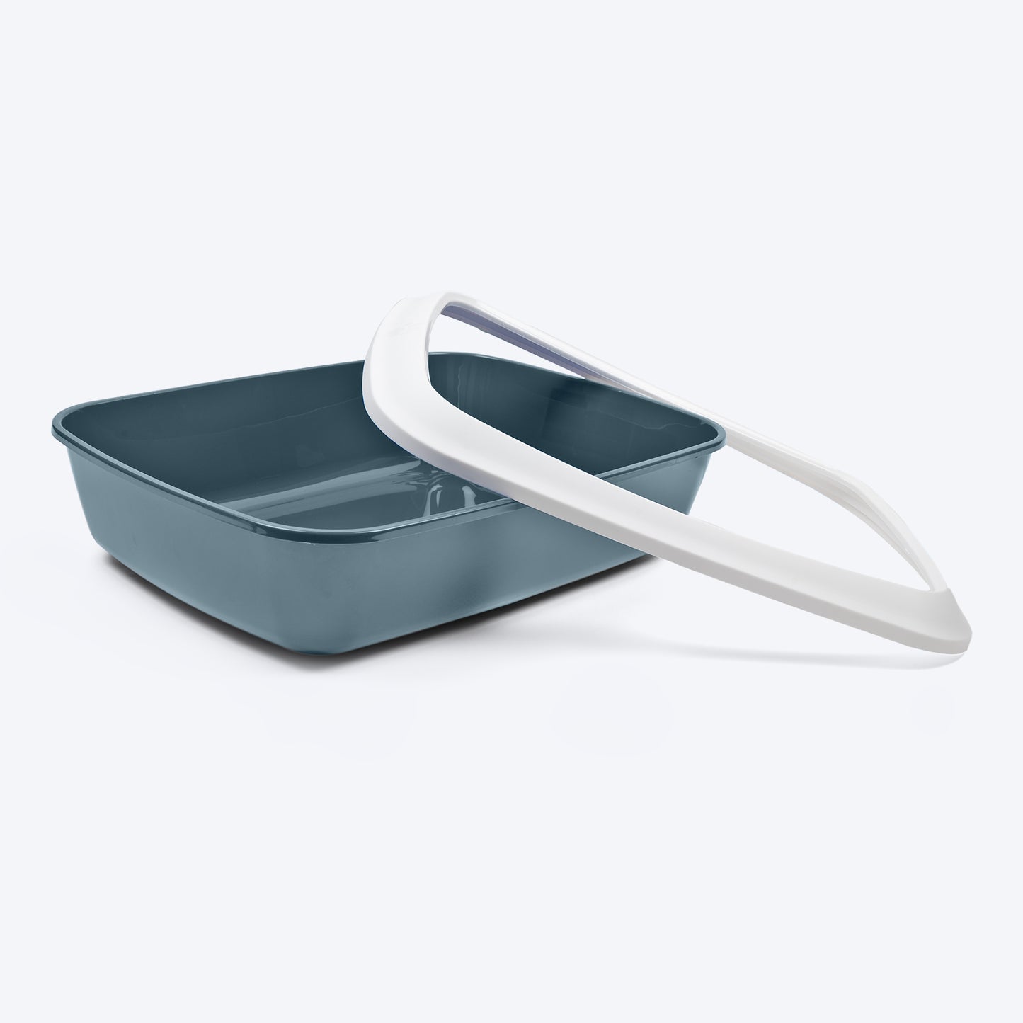 Savic IRIZ Cat Litter Tray with Rim - White Bluestone - 20 x 14 x 5 inches - Heads Up For Tails