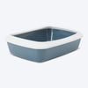 Savic IRIZ Cat Litter Tray with Rim - White Bluestone - 20 x 14 x 5 inches - Heads Up For Tails