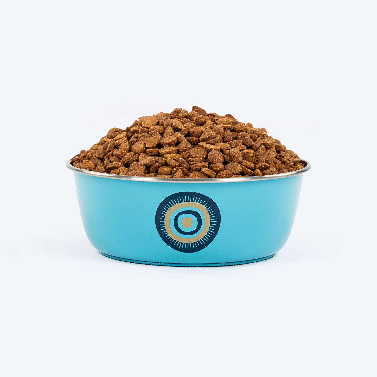 HUFT Evil Eye Printed Steel Bowl For Dog - Blue - Heads Up For Tails
