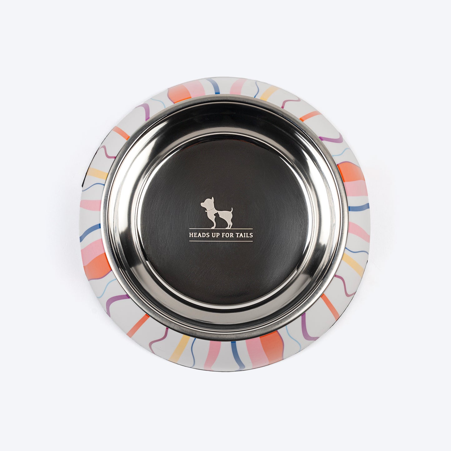 HUFT Tidal Trails Printed Melamine Bowl With Steel Inserts For Dog - Multicolor