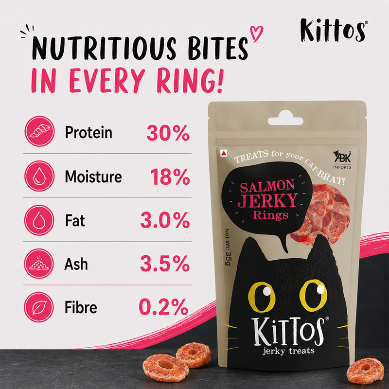 Kittos Purr-Fect Salmon Rings Cat Treats - 35 g