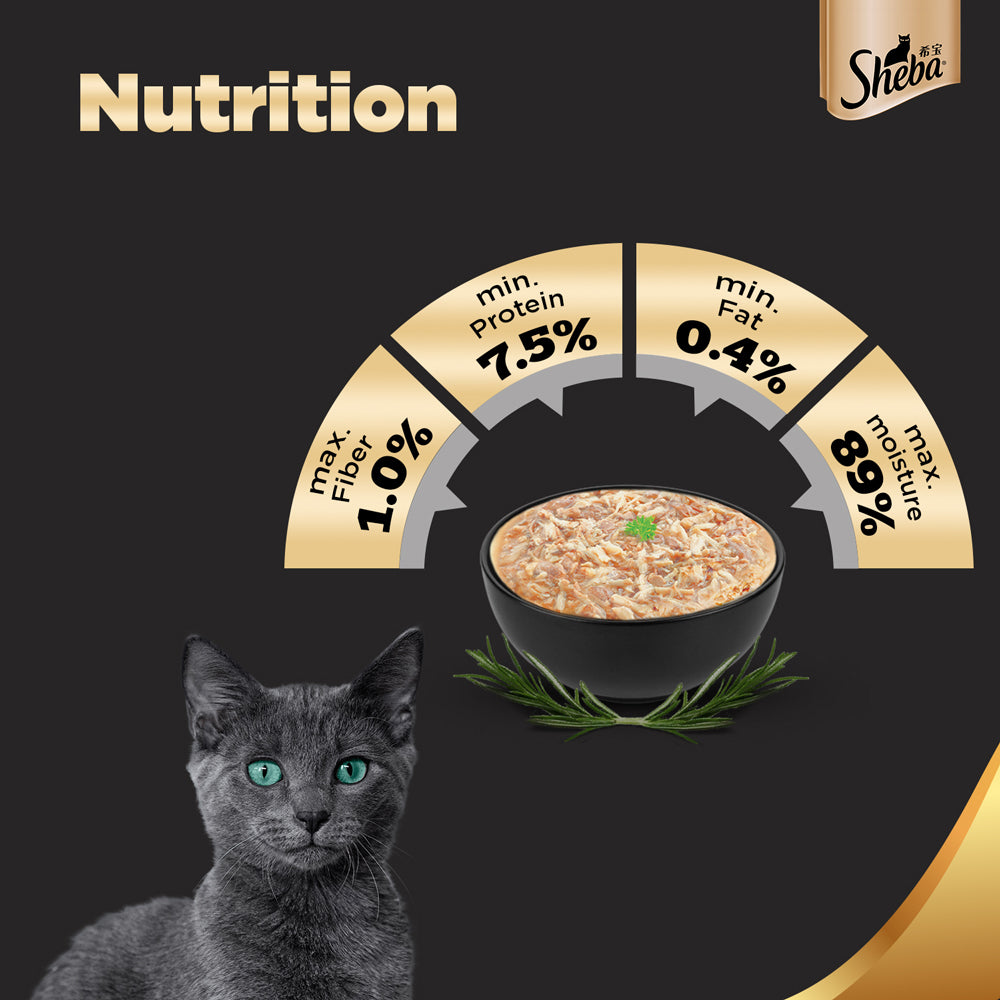 Sheba Rich Premium Chicken With Tuna In Gravy Adult Wet Cat Food 70 g Packs