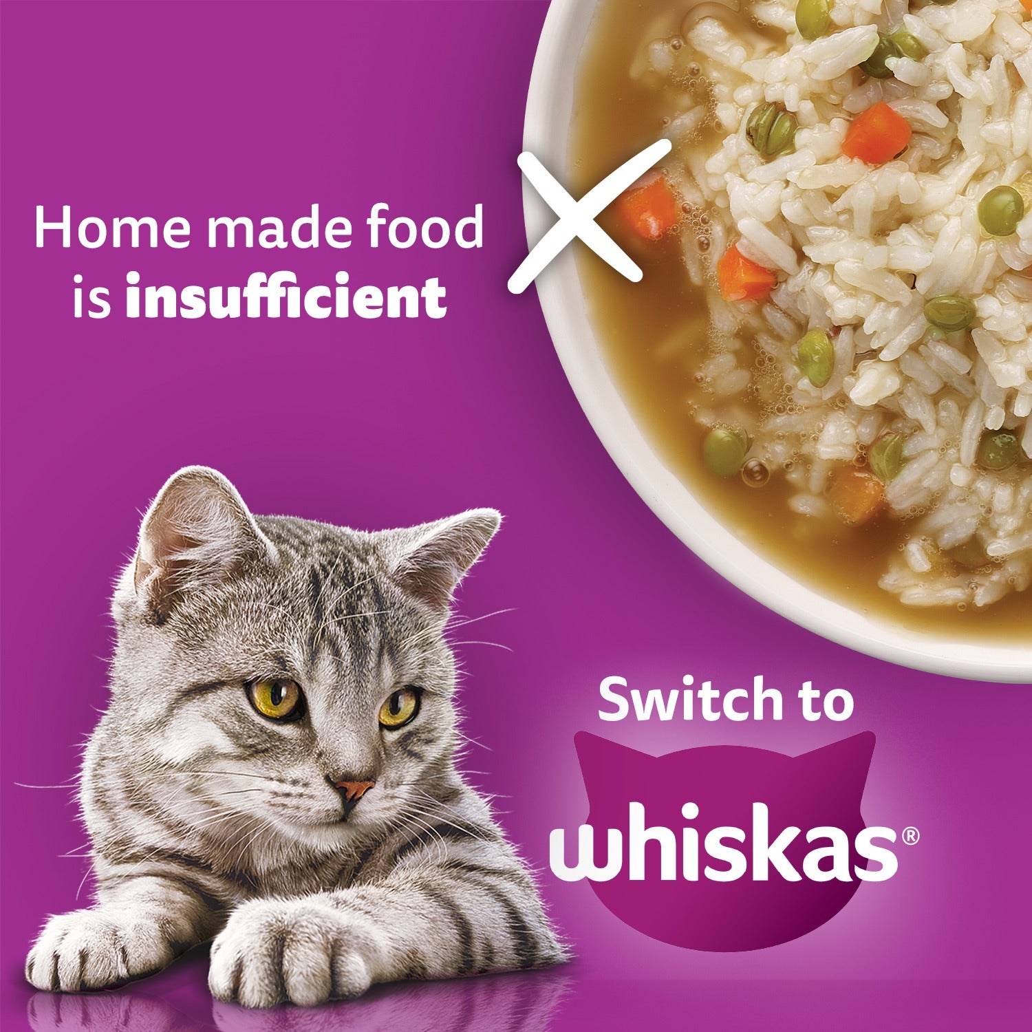 Whiskas Salmon in Gravy (1+ Years) Wet Food For Adult Cat - 80 gm - Heads Up For Tails