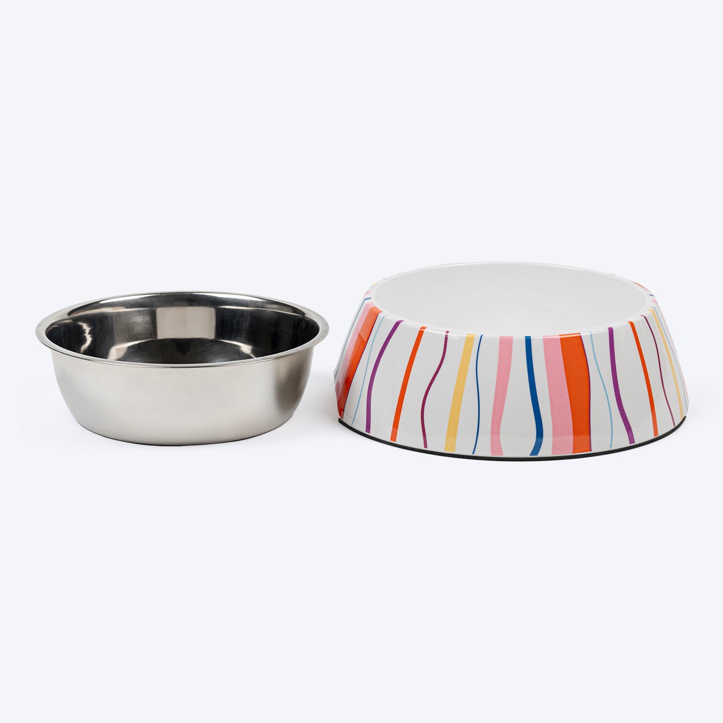 HUFT Tidal Trails Printed Melamine Bowl With Steel Inserts For Dog - Multicolor