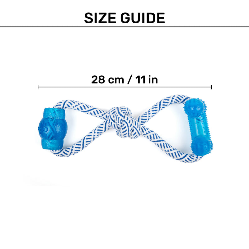 TLC Bone & Candy Rope Toy For Dog - Navy & White - Heads Up For Tails