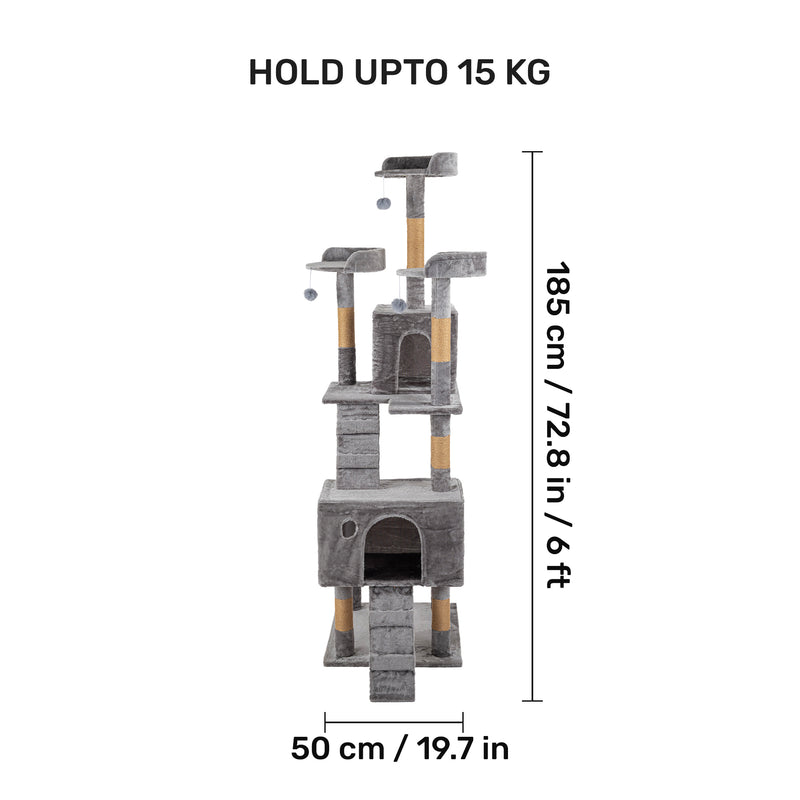 HUFT Catfinity Hub Multipurpose Cat Tree - Grey - Heads Up For Tails