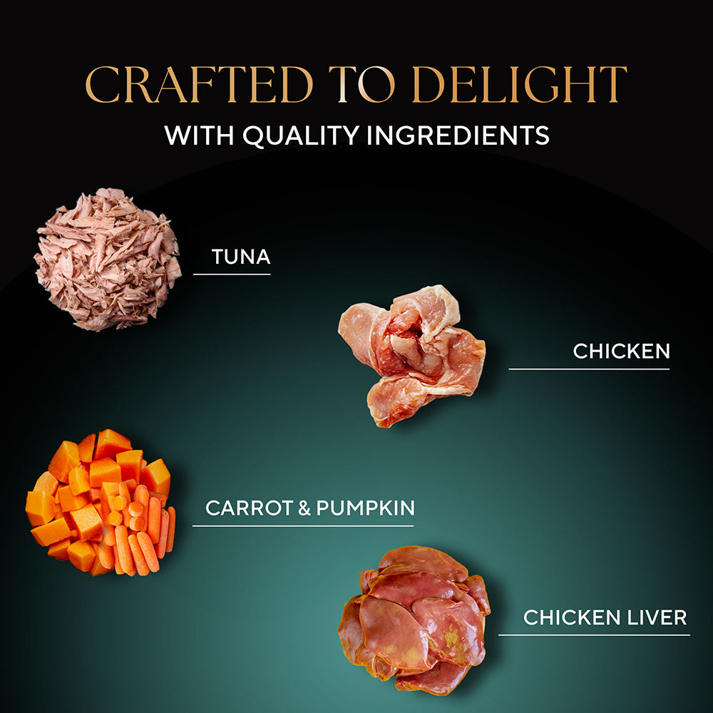 Sheba Rich Premium Tuna Pumpkin & Carrot In Gravy Adult Wet Cat Food - (28 x 70gm)