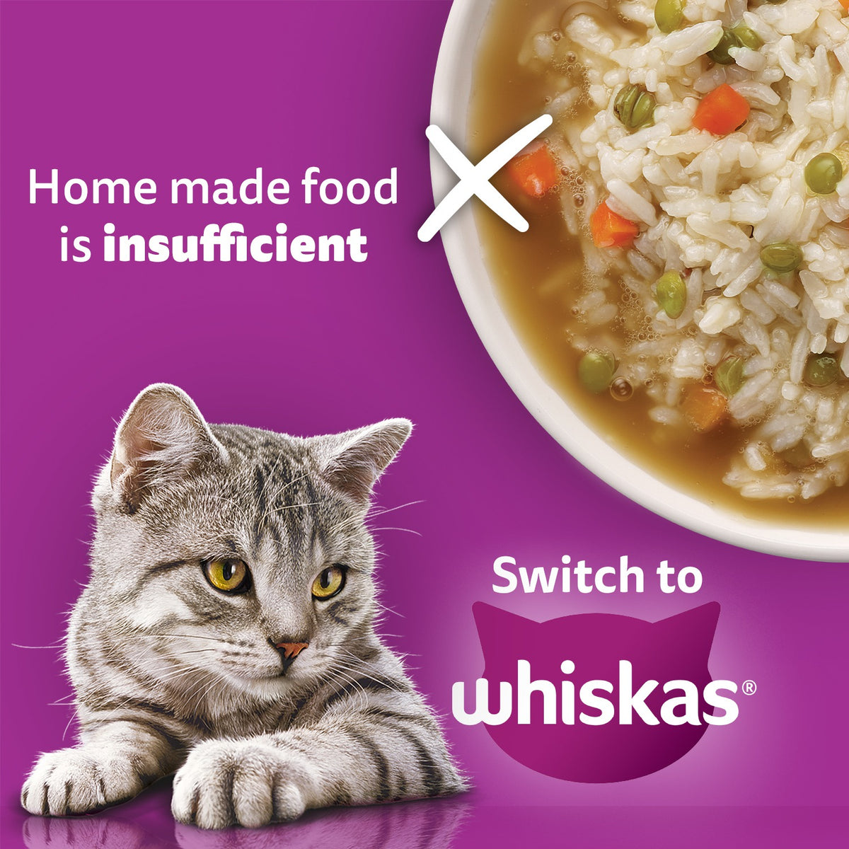Whiskas Chicken in Gravy (1+ Years) Wet Food For Adult Cat - 80 gm Pack - Heads Up For Tails