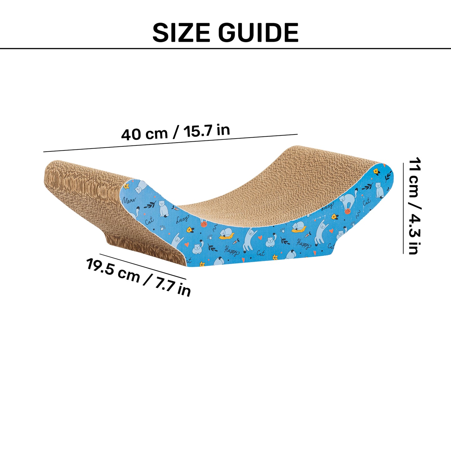 HUFT Meow Lounge Scratcher For Cat - Blue