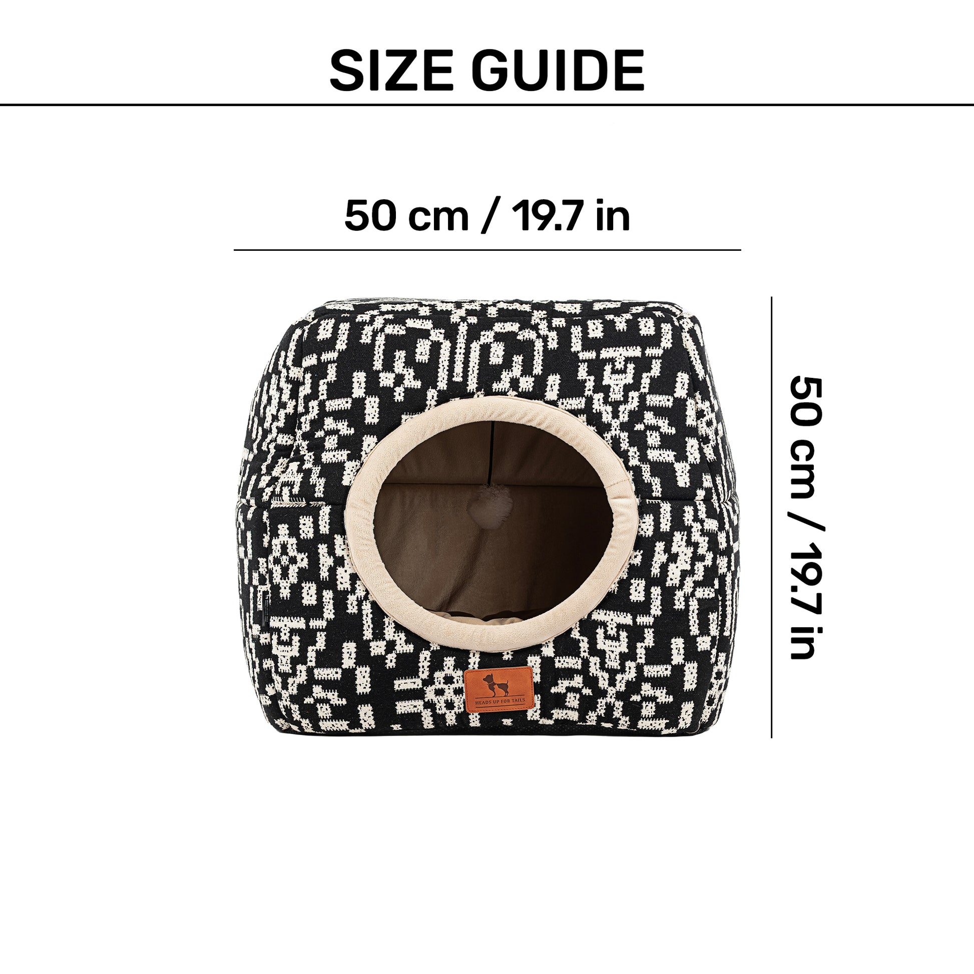 HUFT Furbulous Tent Bed For Cat - Black & White - Heads Up For Tails