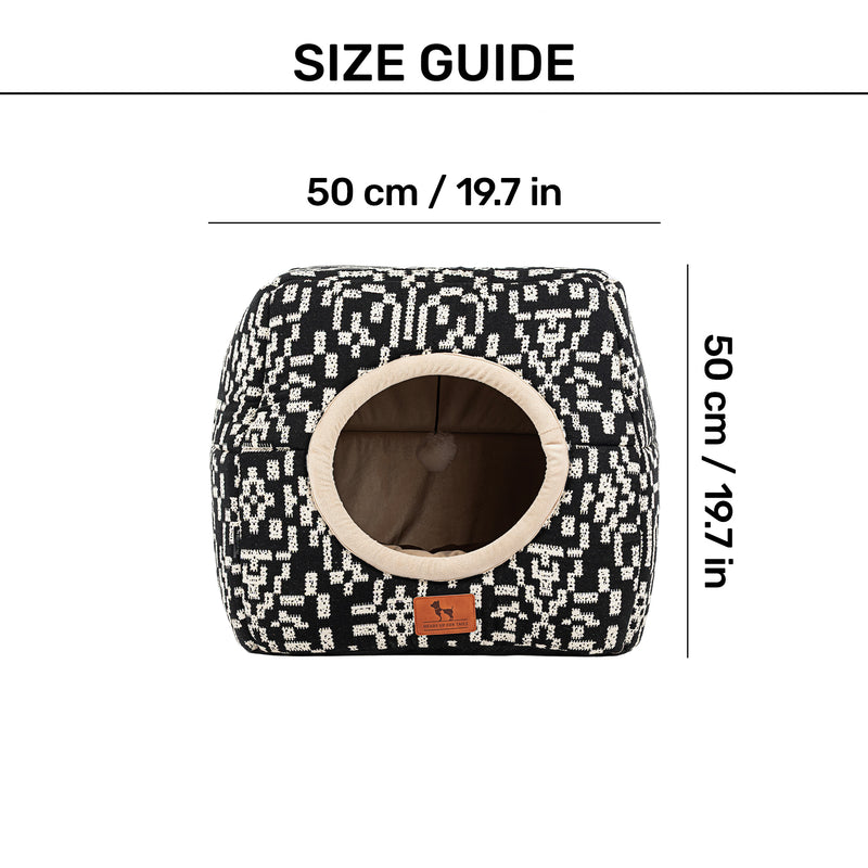 HUFT Furbulous Tent Bed For Cat - Black & White - Heads Up For Tails