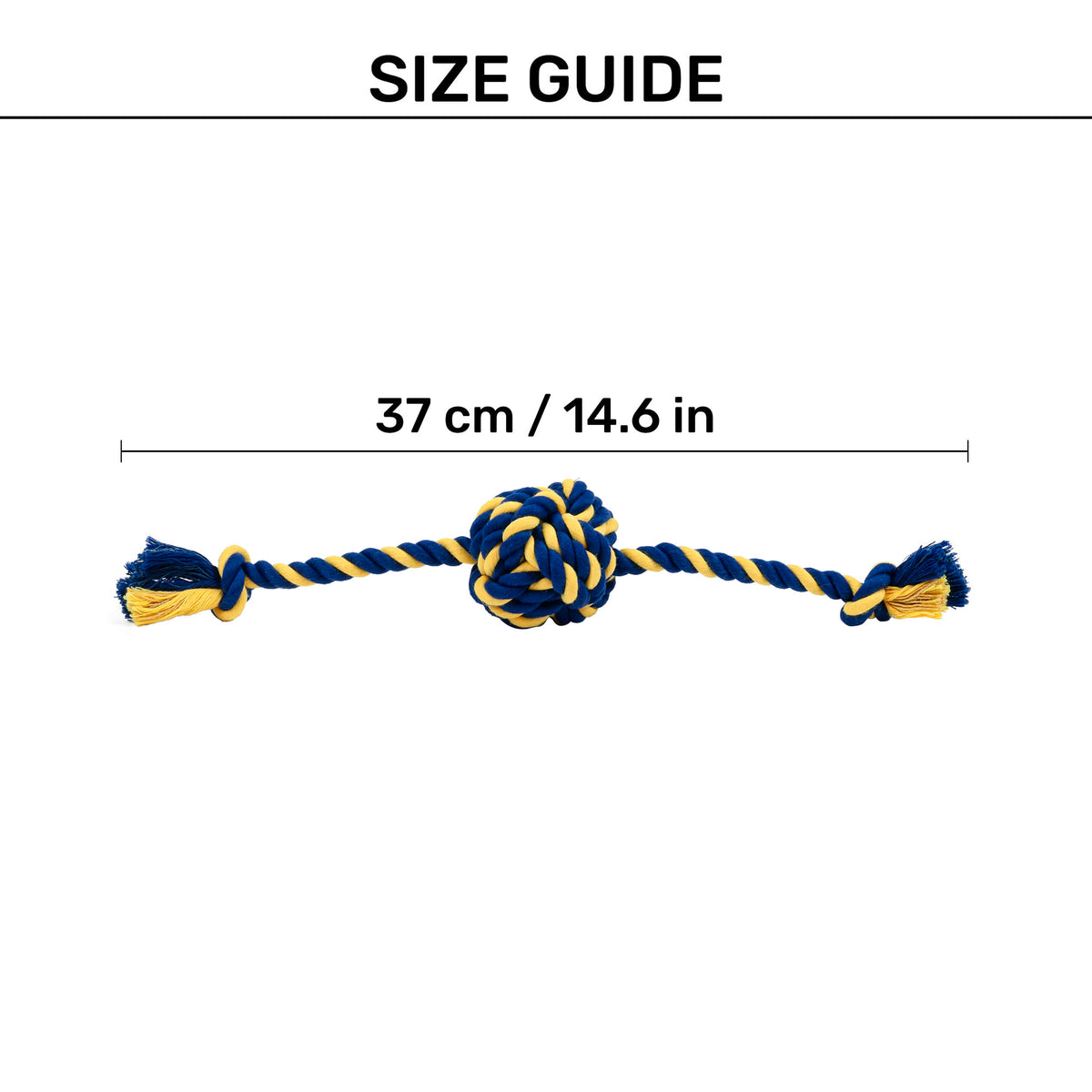 TLC Knot Ruff Rope Toy For Puppies & Small Dog - Yellow & Blue - Heads Up For Tails