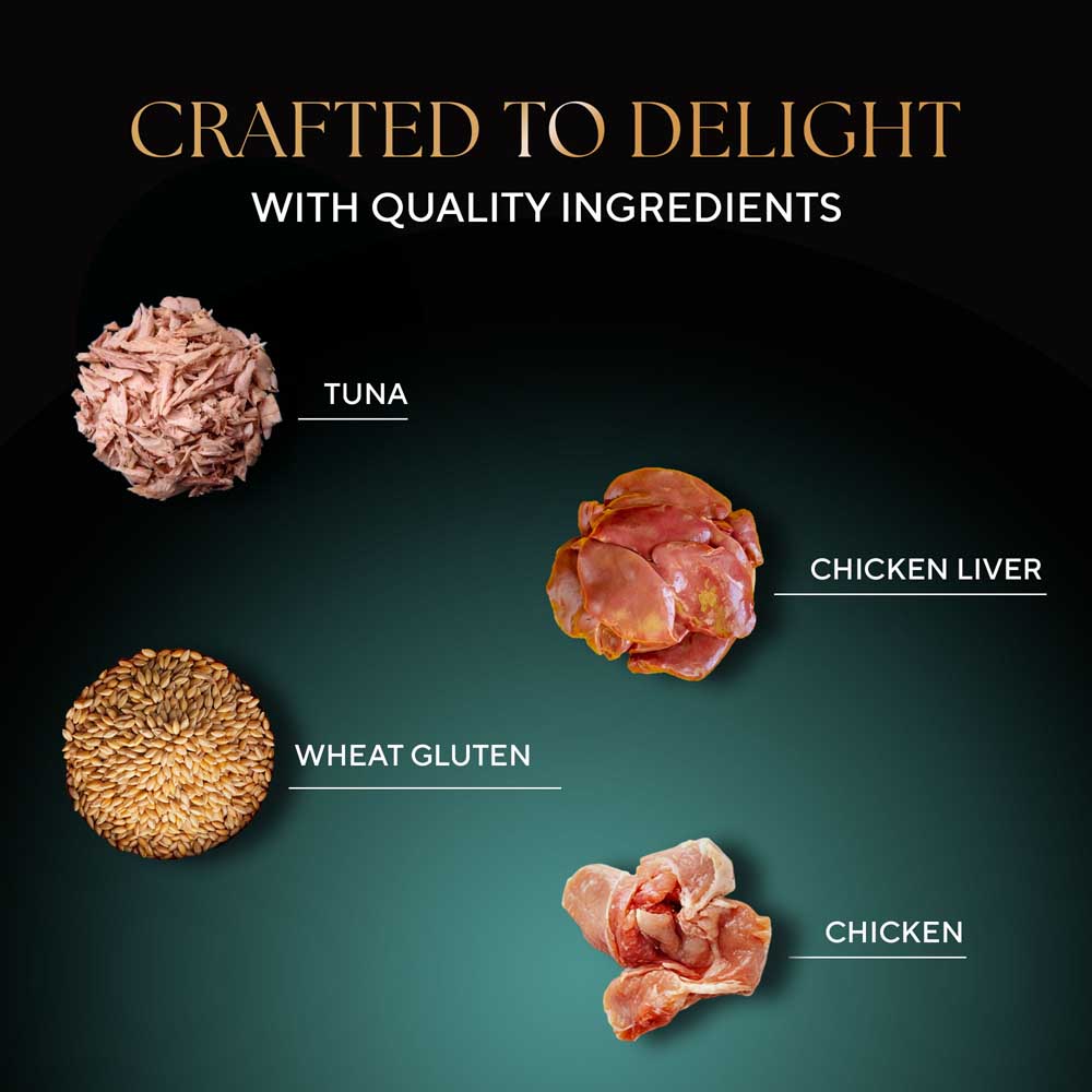 Sheba Rich Premium Chicken With Tuna In Gravy Adult Wet Cat Food - 70 gm Packs - Heads Up For Tails