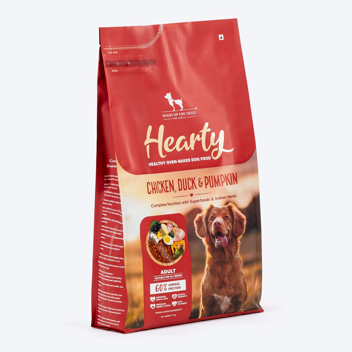 Hearty Chicken, Duck & Pumpkin Oven-Baked Dry Food For Adult Dog - All Breeds