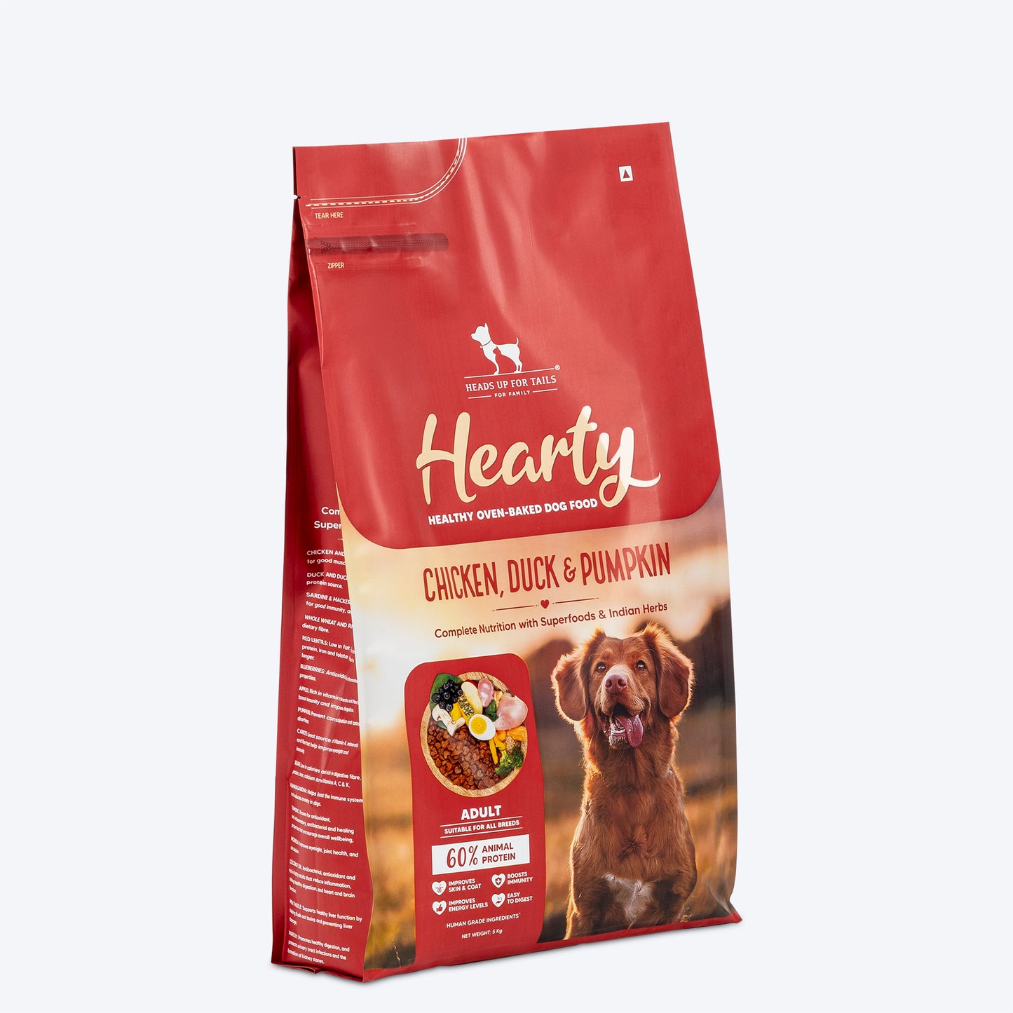 Hearty Chicken, Duck & Pumpkin Oven-Baked Dry Food For Adult Dog - All Breeds